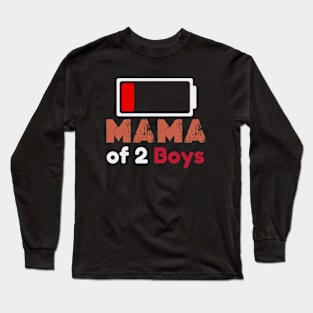 Mom of 2 Boys Shirt Gift from Son Mothers Day Birthday Women Long Sleeve T-Shirt